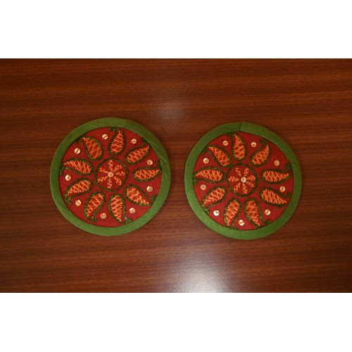 Tea Coaster Set With Phulkari Work