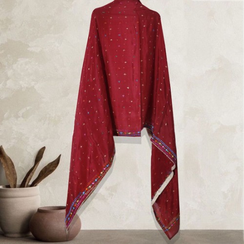 Phulkari Chinon Dupatta With Booti And Sippi Work