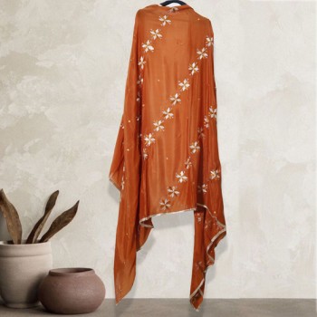 Phulkari Chinon Dupatta With Mirror Detailing