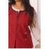 Deep Red Khadi Jacket With Ikat Trims