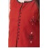 Deep Red Khadi Jacket With Ikat Trims